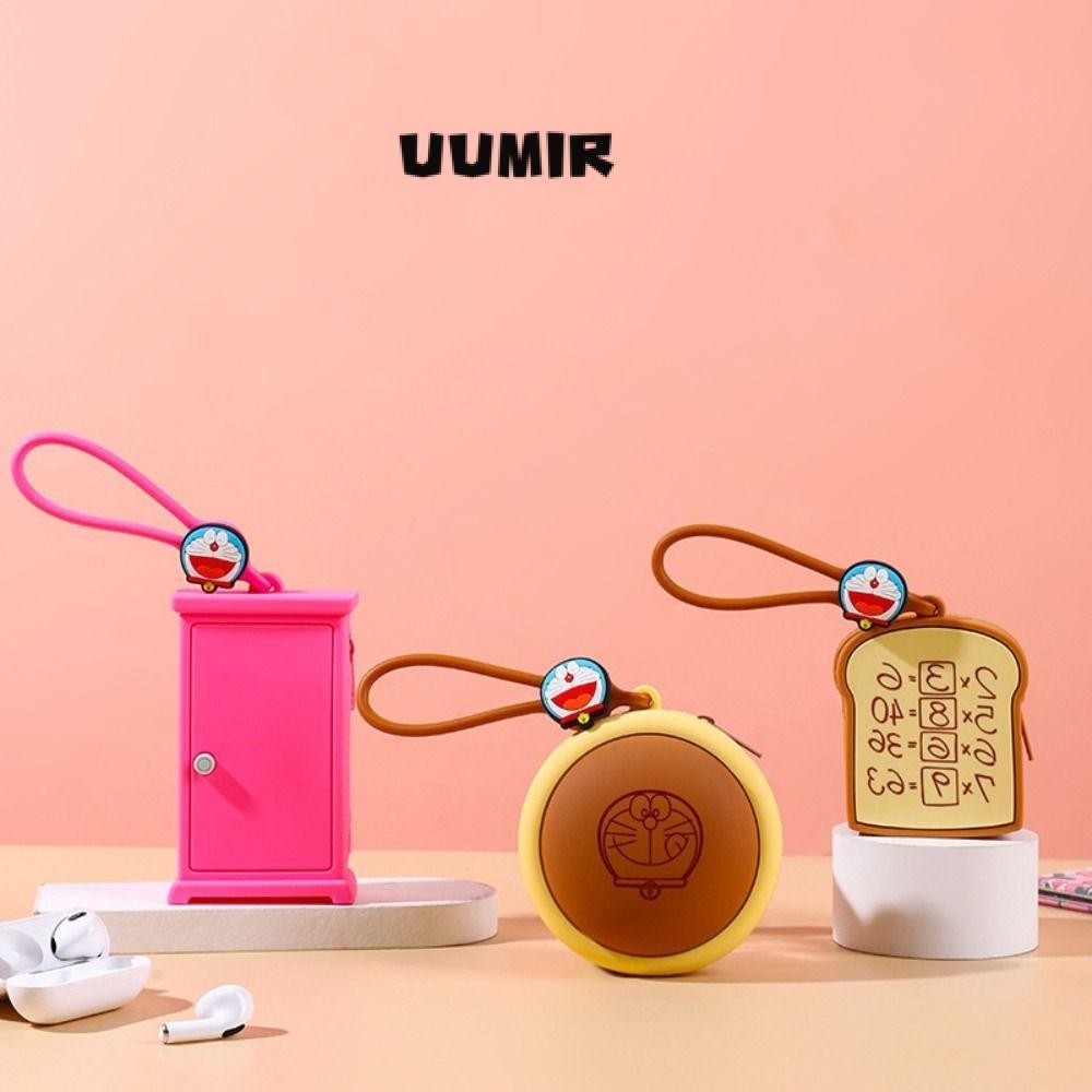 UUMIR กระเป๋าใส่เหรียญโดราเอมอน, กระเป๋าเก็บหูฟังลายการ์ตูนโดราเอมอน, กระเป๋าสตางค์มินิซิปซิลิโคน