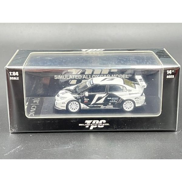​TPC 1/64 Diecast Model Honda civic FD2 Black white Modified