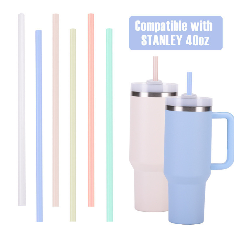 หลอดดูดน้ํา 40oz stanley หลอด 30oz 10มม ใหม ่ ที ่ มีสีสันหลอดพลาสติก ใช้ซ้ําได้ หลอดยาว 305 มม