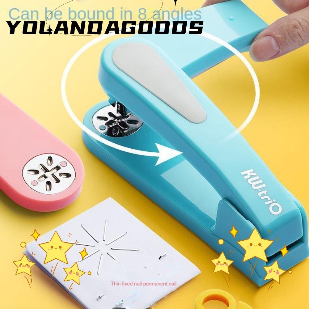 Yola Stapler, Heavy Duty Multifunctional Long Stapler, Portable Effectless Metal 360 องศา Rotary Hea