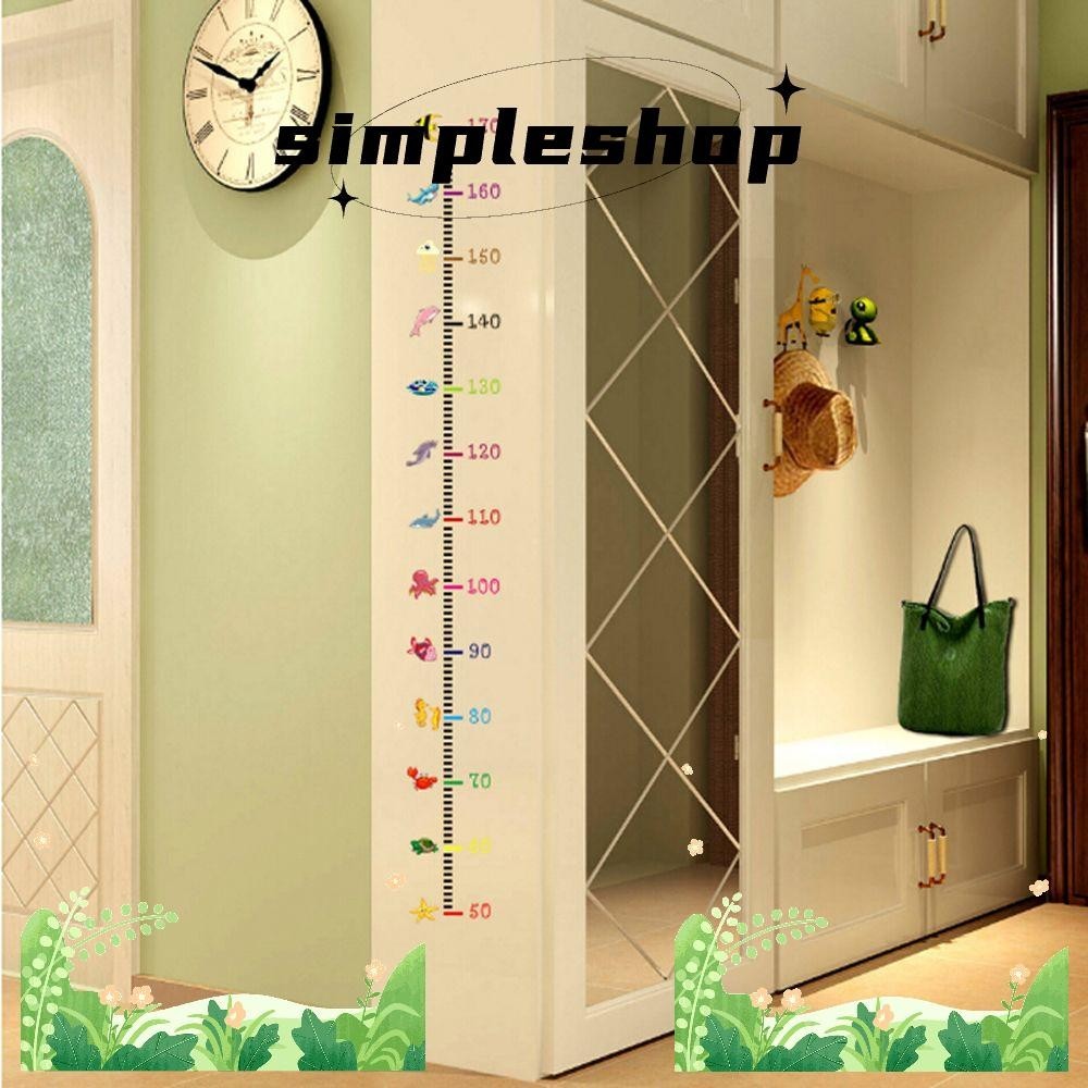 Simple ส่วนสูงวัดรูปลอกภาพจิตรกรรมฝาผนังที่สวยงามแผนภูมิการเจริญเติบโตของทารกหัวใจ