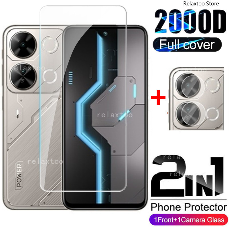 Itelp65 2024 2in1 9H คลุมทั้งหมดหน้าจอกระจกนิรภัยสําหรับ itel P65 P55 P 65 P 55 itelP55 A666L P661N 