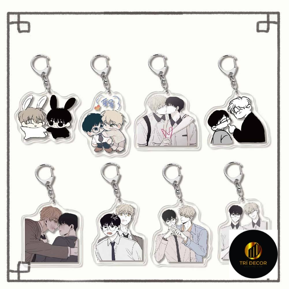 CHECKMATE พวงกุญแจพิมพ์ manhwa BL อะนิเมะ chibi micha arclic ที่ไม่ซ้ํากันของขวัญ