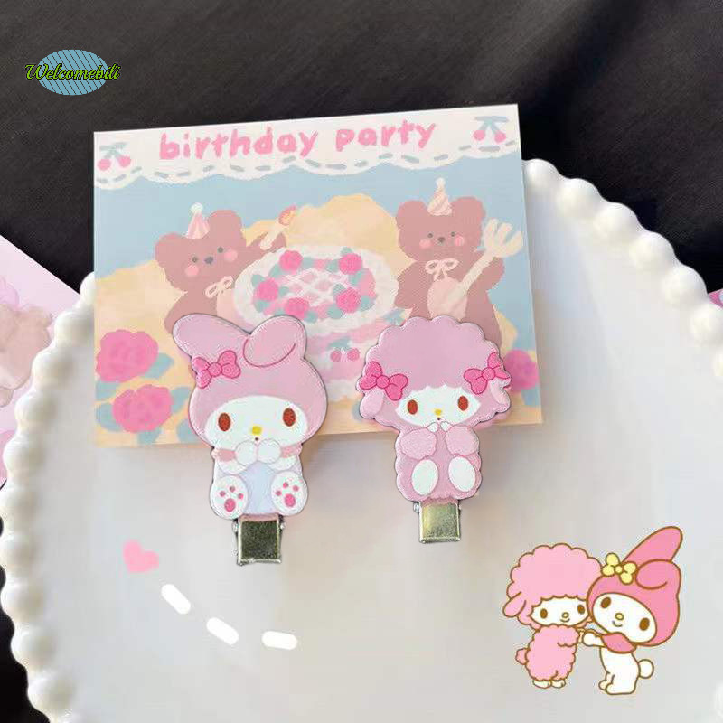 [ยินดีต้อนรับ] น่ารักการ์ตูนแกะน้อย My Melody Hairpin น่ารักคลิปผมอะคริลิคด้านข้าง Bangs คลิปสําหรับสาว Headwear อุปกรณ์เสริมผมใหม่