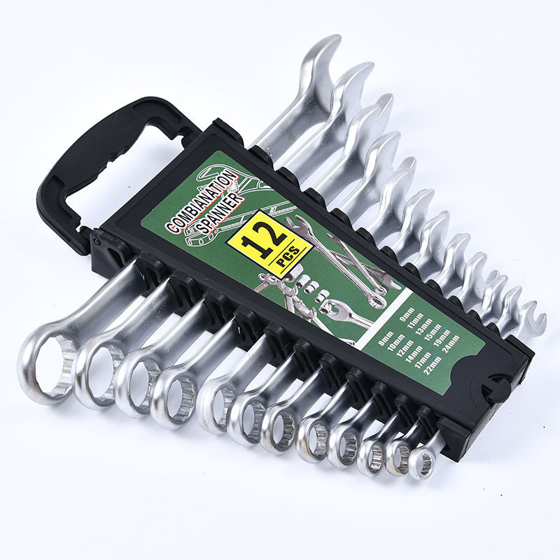 ประแจปากตาย ประแจแหวนข้าง 8-19mm 6/8PCS combination wrench set 8 to19mm dual purpose wrench set