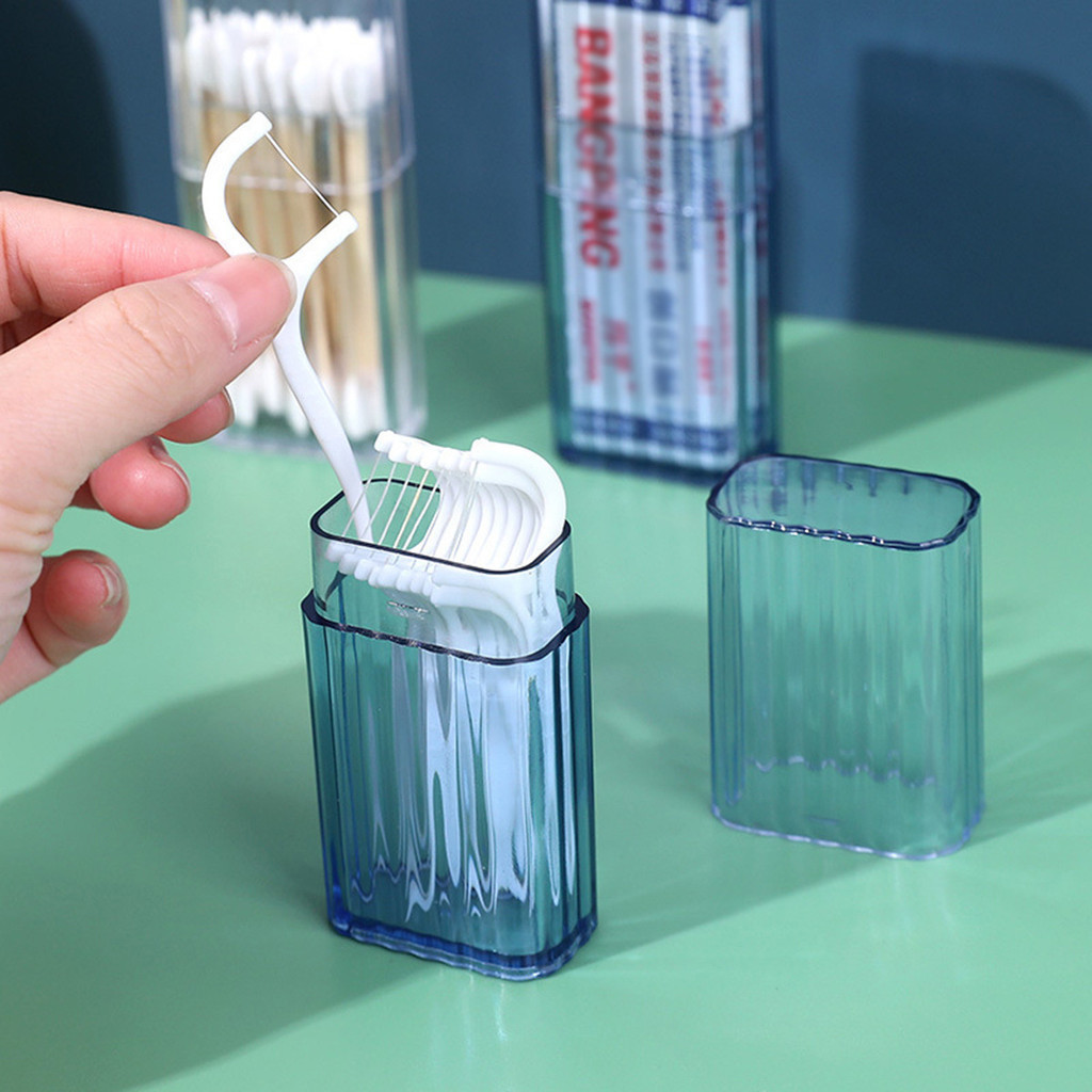 Mini Organizer ที่ใส่สําลีไหมขัดฟันแบบพกพาแบบใส