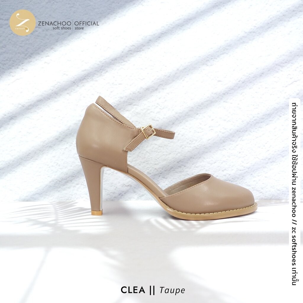 ทรงปกติ:เปลี่ยนไซส์ได้-ไม่รับคืน Zenachoo รุ่น Clea สูง 2.5 นิ้ว รองเท้าหนังแกะแท้ หนังนิ่ม พื้นนุ่ม