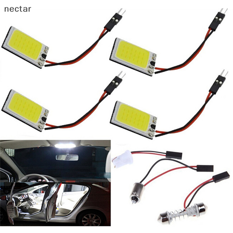 Tar 1 PC 18-LED COB ภายในรถโดมแผ่นไฟหลอดไฟสีขาว BA9S T10 Festoon 12V N