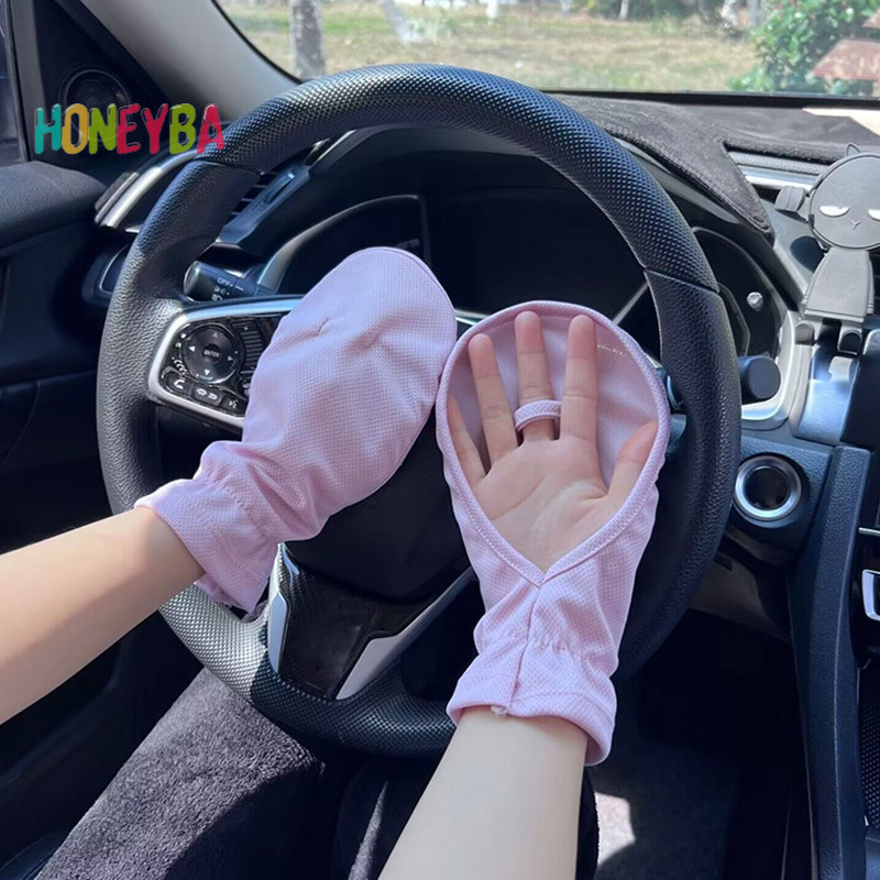 ฮันนี่บา ถุงมือฤดูร้อนป้องกันรังสียูวี ระบายอากาศ บาง สําหรับกีฬา ขี่จักรยานกลางแจ้ง