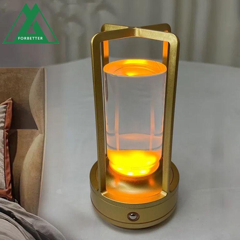 Forbetter โคมไฟตั้งโต๊ะ Led, Cross 2000mA บรรยากาศไฟกลางคืน, สไตล์อุตสาหกรรมไร้สายชาร์จ Touch Camping Light ห้องนอน