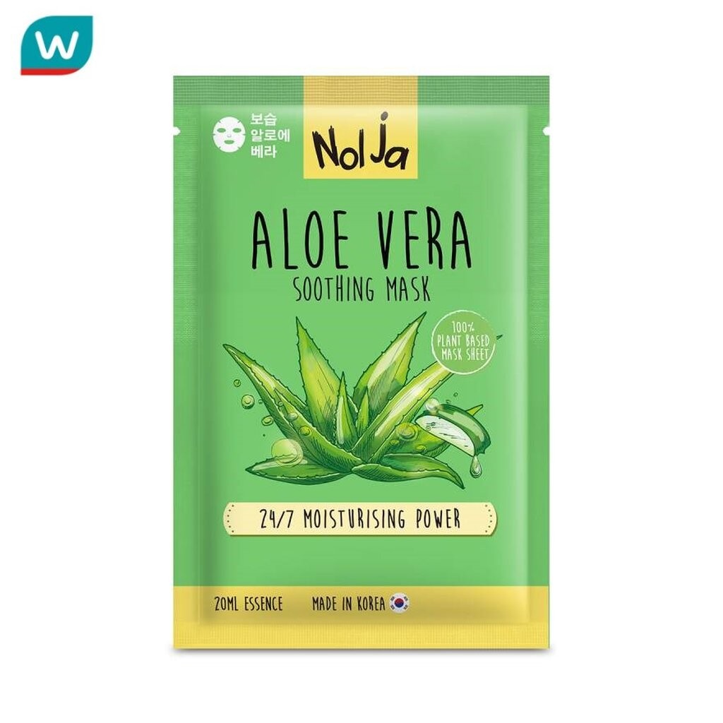 Nolja นอลจา อะโล เวร่า ซูธติ้ง มาสก์ 1 แผ่น.