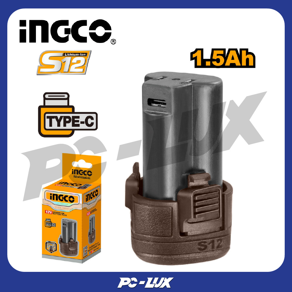 INGCO แบตเตอรี่ไอออน  12V Type C ก้อนกลม FBLI12153