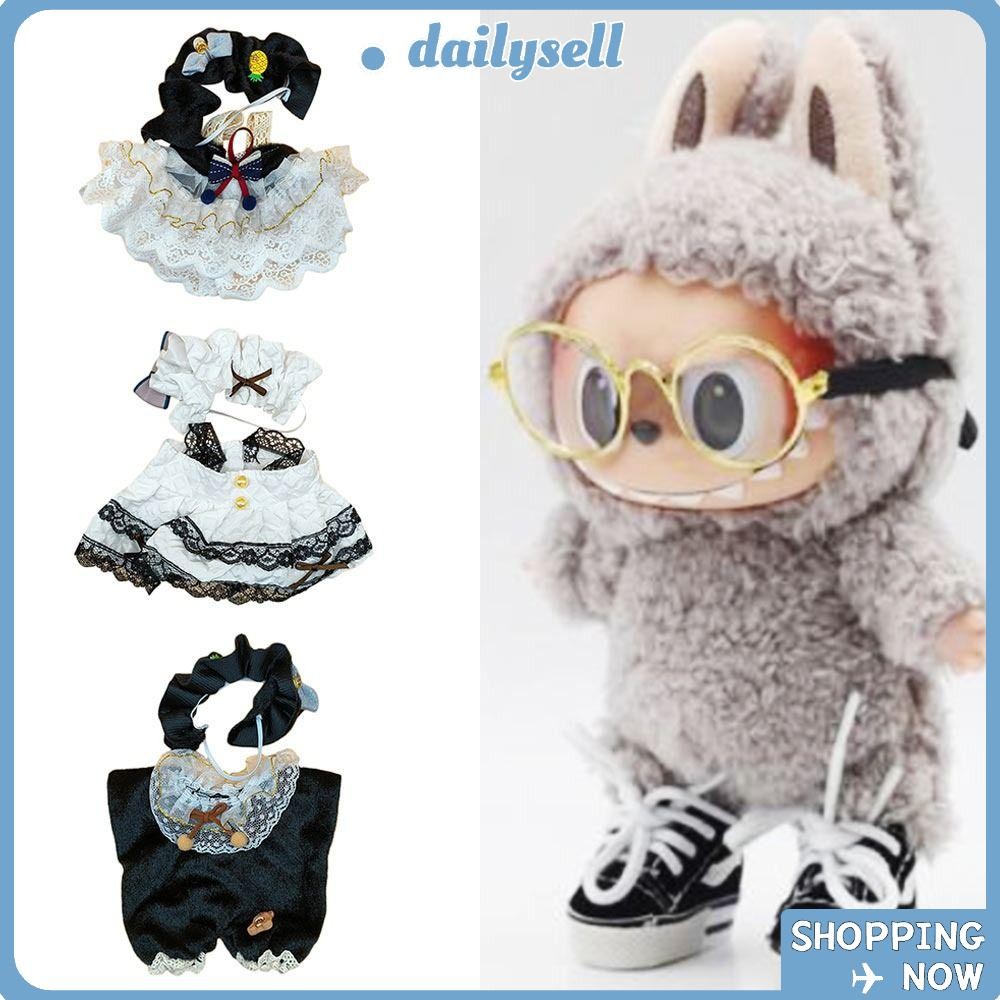 เครื่องประดับตุ๊กตาเดลี่,|เสื้อผ้าตุ๊กตา Labubu แฮนด์เมด, ของขวัญ Cos Labubu Time To Chill Filled Bow Sequined Gauze กระโปรงเสื้อผ้าตุ๊กตาทํามือ
