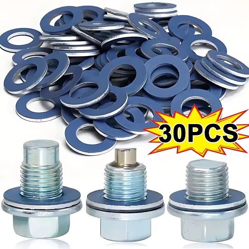 10-30pcs รถน้ํามัน Pan สกรูปะเก็นสําหรับ Toyota - 90430-12031 เครื่องยนต์ Sump อลูมิเนียมท่อระบายน้ําน้ํามัน bolt Plug - Auto Nut เครื่องซักผ้าอุปกรณ์เสริม