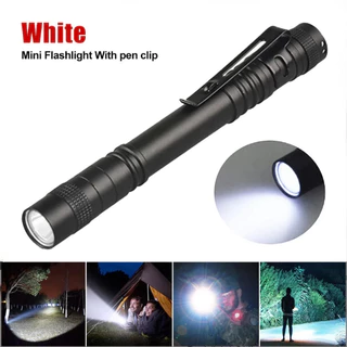 ไฟฉาย LED สดใสสุดๆ กันน้ำ สว่างมาก ขนาดเล็ก พร้อมคลิปหนีบปากกา เดินป่า ของขวัญในครัวเรือน