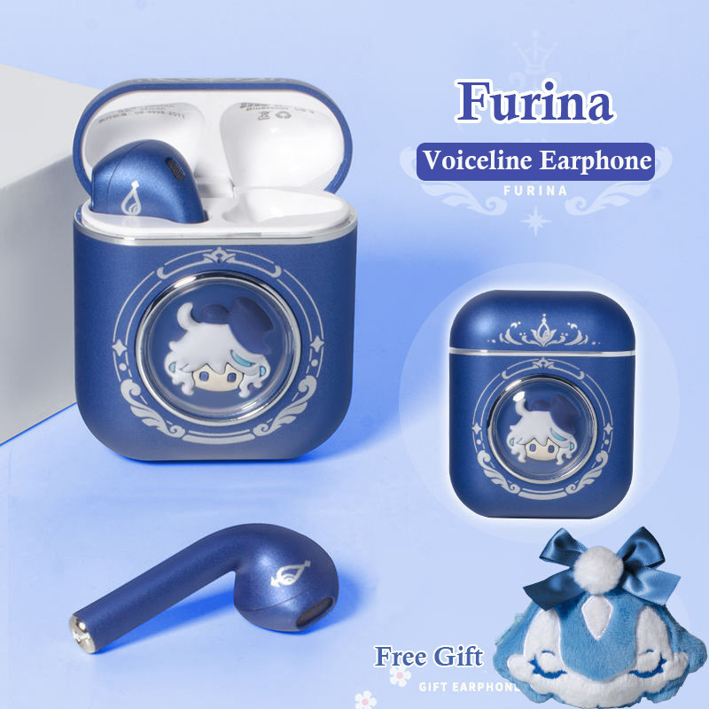 FreebiesNew Furina Genshin Impact ไร้สายบลูทูธ 5.3 หูฟัง Focalors Voiceline Genshin Raiden Shogun Wa