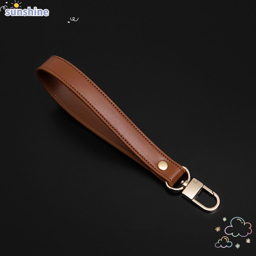 Ssunshine KeyChain สายคล้องมือ,สายรัดข้อมือหนัง PU กว้าง,อุปกรณ์เสริมกระเป๋าสะพายไหล่พร้อมล็อคสีทองที่ถอดออกได้แฮนด์ฟรีกระเป๋าถือเข็มขัดโทรศัพท์มือถือ