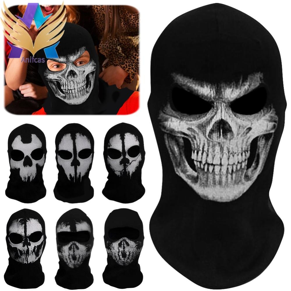 Unisex Balaclava Ghost Face Mask โครงกระดูกน่ากลัว Skull Mask สําหรับฮาโลวีนคอสเพลย์