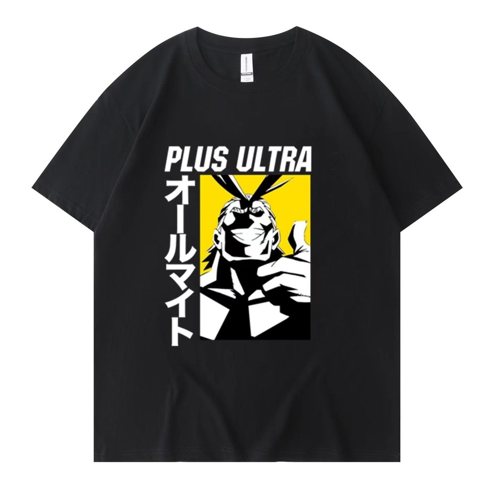 พร้อมสต็อก My Hero Academia พิมพ์ My Hero Academia เสื้อยืดแขนสั้นลําลองเรียบง่าย