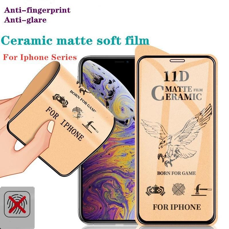 ฟิล์ม สำหรับ iPhone 16 Pro Max Plus ฟิล์มกันรอยเซรามิกด้านสำหรับ iPhone 16 15 11 14 Plus Pro Max 13 12 Pro Max 13 12mini SE2020 2022 XS MAX XR X 8 7plus 6 6s ฟิล์มกันรอย