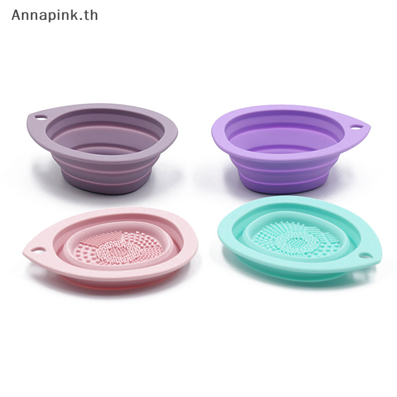 Annapink.th ซิลิโคนแปรงแต่งหน้าทําความสะอาดพัฟพับชามทําความสะอาดแปรงอายแชโดว์ซักผ้า Soft Mat เครื่องมือความงาม Scrubber กล่อง EN - รูปที่ 3