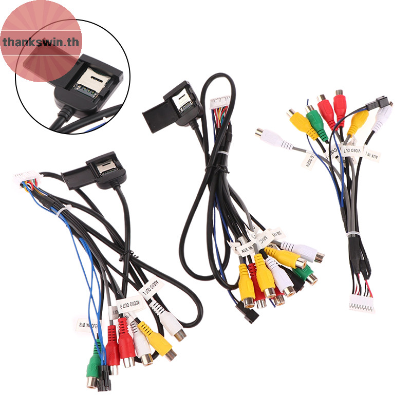 Thankswin รถสเตอริโอวิทยุสาย 20 Pin Plug RCA เอาต์พุต AUX Harness สายไฟพัดลม Header สําหรับ ZHANGXUN Android นําทาง th