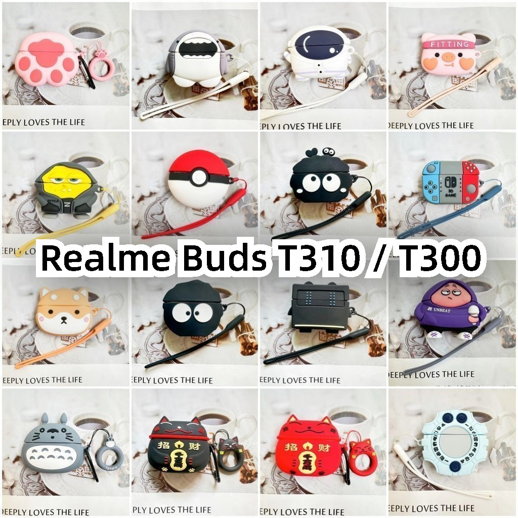 เคสหูฟังสําหรับ Realme Buds T310/T300, ฝาครอบหูฟังซิลิโคนเหลว