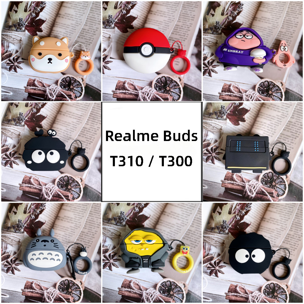 เคสหูฟังสําหรับ Realme Buds T310 / T300, ฝาครอบหูฟังซิลิโคนเหลว