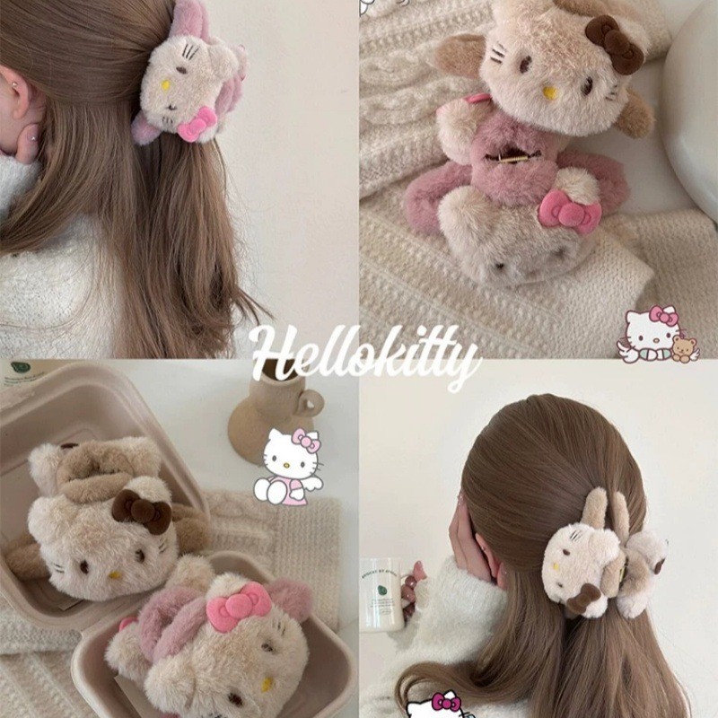2024 Double Sided kt Bow Plush Grab Clip คลิปฉลาม