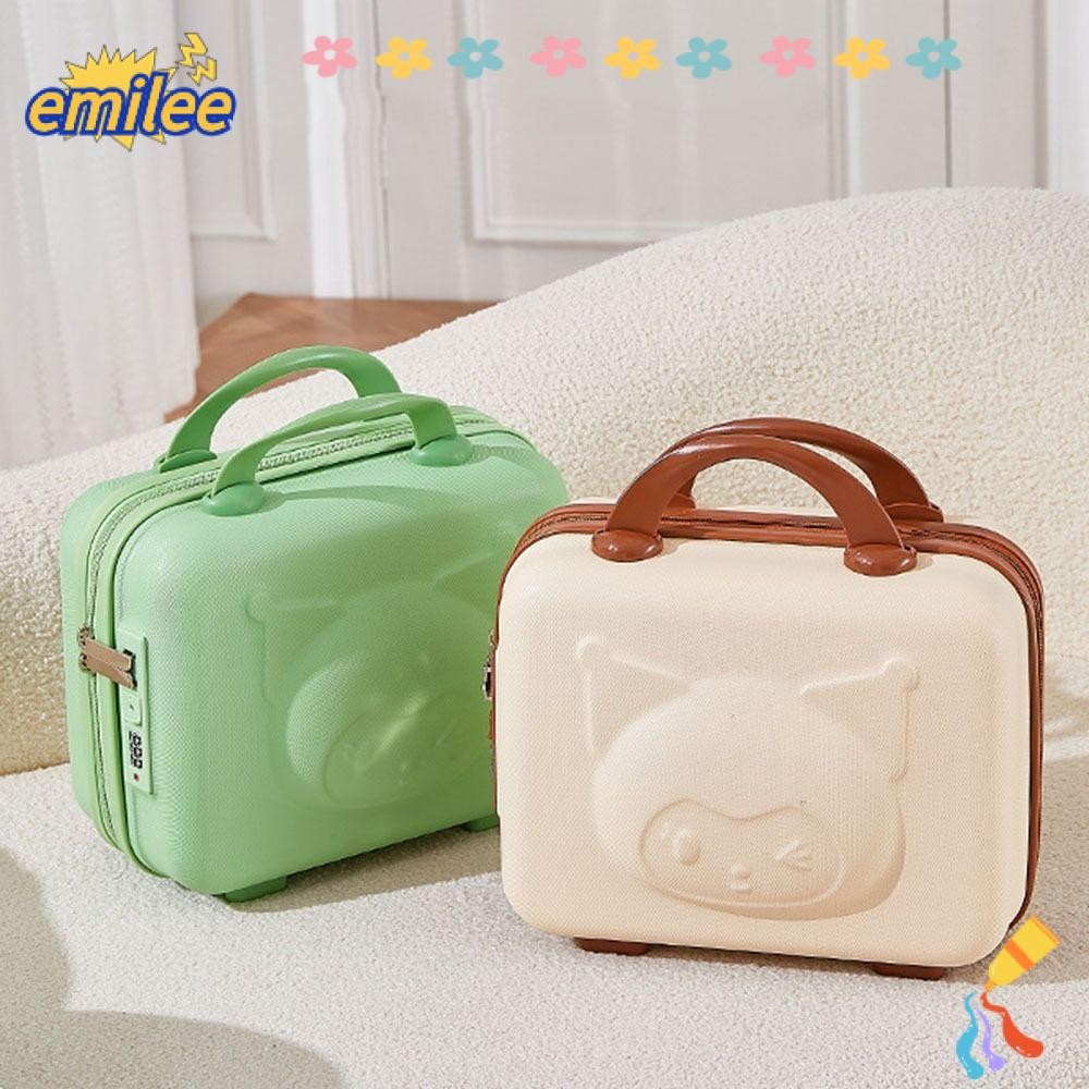 Emilee 1 ชิ้นกระเป๋าเดินทางเครื่องสําอาง, Kitty กระเป๋าเดินทางแบบพกพา, การ์ตูนน่ารัก 14 นิ้วกล่องแต่งหน้ากันน้ําสาวผู้หญิง