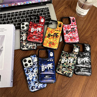 STA สีแดงสีชมพูพราง BAAPE APE ลงแจ็คเก็ตเคสโทรศัพท์เหมาะสําหรับ IPhone17 17AIR 17PM 16 16Pro 16ProMax 15 15P 15PM 14PM 14P 13 13P 13PM 12 12Pro 12PM 11 11P 11P 11P 11P 11P 11P 11P 11P 11P 11PM XR xsmax