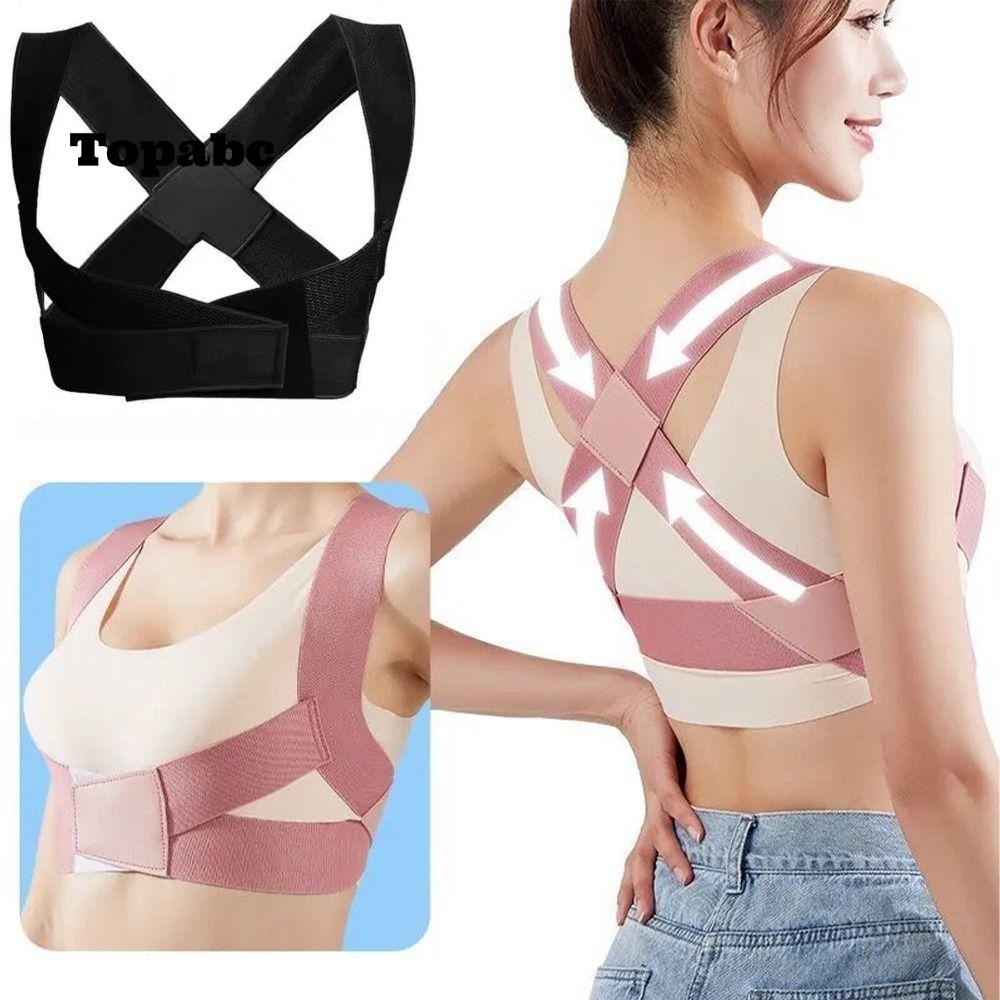 Top ท่าทางแก้ไขรั้ง, Breathable ปรับหลังค่อม Corrector,ที่มองไม่เห็นสูง Tensile Cross Strap Orthotics กลับสายรัดแก้ไขสําหรับไหล่และคอ-ปวดหลัง