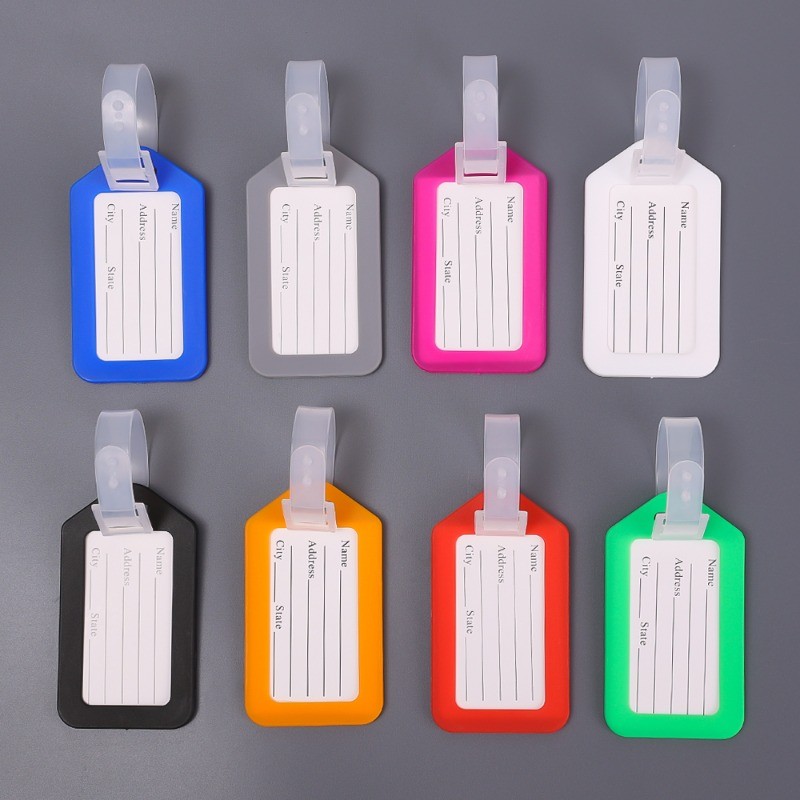 แท็กกระเป๋าเดินทางแบบพกพา Creative PVC Strip Baggage กระเป๋าเดินทาง ID Addres Holder Boarding Label Travel Accessories