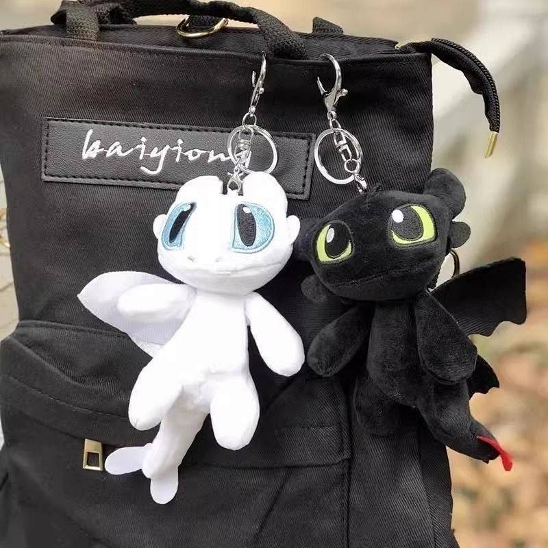 Toothless Plush Small Flying Dragon Black School Bag Pendant Keychain Ornaments Doll Couple Gift Creative Ins FC7o