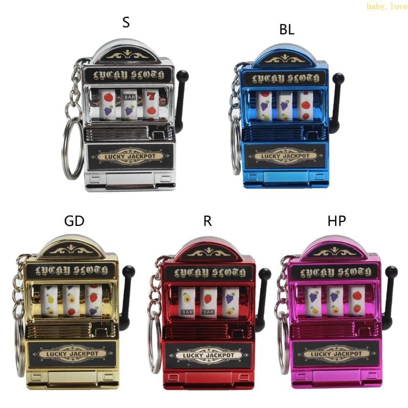Dasbsug Slot Machine พวงกุญแจ Lucky Charm Jackpot พวงกุญแจ Mini Casino จี้กระเป๋า Charm