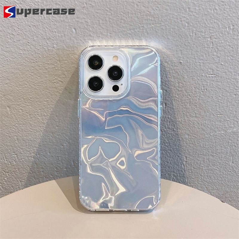 น้ํา Wave Texture Glitter สําหรับ Samsung Galaxy S24 S23 S22 S21 Plus Ultra + S20 FE A73 A72 A71 A55 A54 A53 A52 A52s A51 5G ปกอ่อน Anti-fall โปร่งใสเคสโทรศัพท์