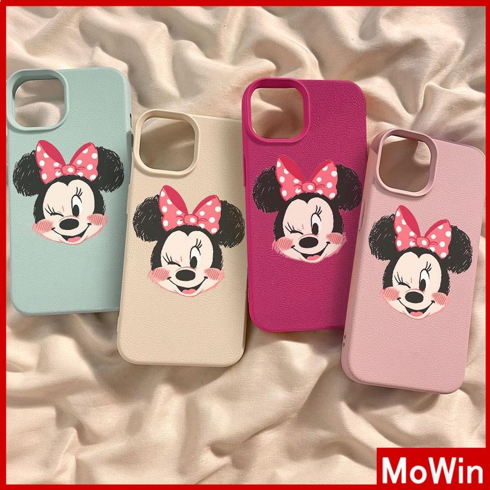 Movin - เคส iPhone 16 Pro Max iPhone 11 เคสหนังเนื้อนิ่มสีแคนดี้ TPU เมาส์โบว์น่ารัก Compatible With iPhone15 Pro max 14 13 12 Pro max XS XR 7 Plus 8 Plus