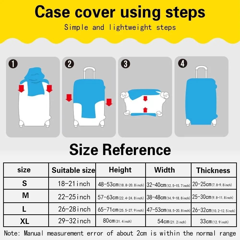 กระเป๋าเดินทางสำหรับเดินทาง 18-32 นิ้วน้ำหนักฝุ่นตัวอักษรสีขาวป้องกันกระเป๋าครอบคลุมวันหยุดกลางแจ้ง