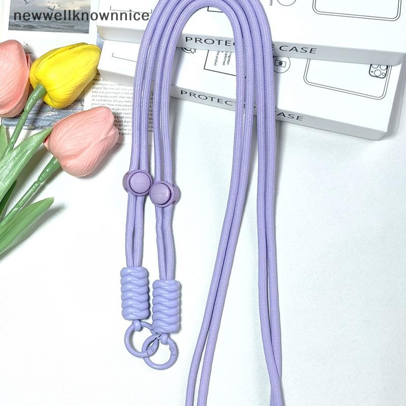 Newwellknownnice กระเป๋าสะพายข้างโทรศัพท์ปรับได้ทนทานสีทึบเชือกเส้นเล็กโทรศัพท์มือถือแฟชั่นเคสโทรศัพท์เชือกแขวนของขวัญ TH