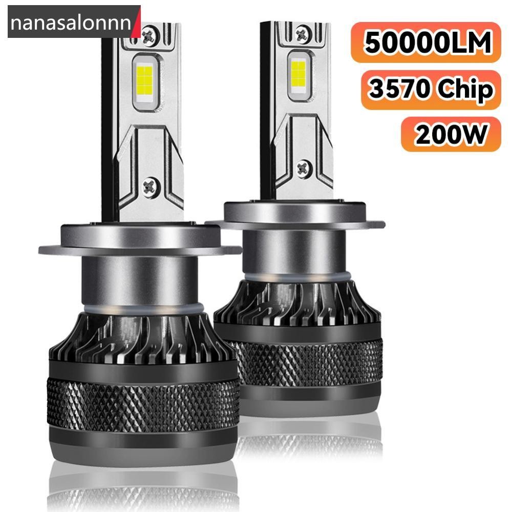Nanasn| 1 PC 200W ไฟหน้ารถ LED H1 H8 H11 HB3 HB4 9005 9006 H4 H7 ไฟ LED 6000K 50000LM หลอดไฟ LED อัต