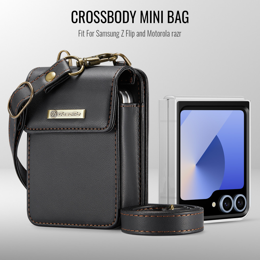 SAMSUNG สายรัดcrossbodyกระเป๋าสตางค์หนังแม่เหล็กสําหรับsamsung Galaxy Z Flip 6 Flip5/4/3/2/1 หรูหรากระเป๋าโทรศัพท์มือถือกรณี
