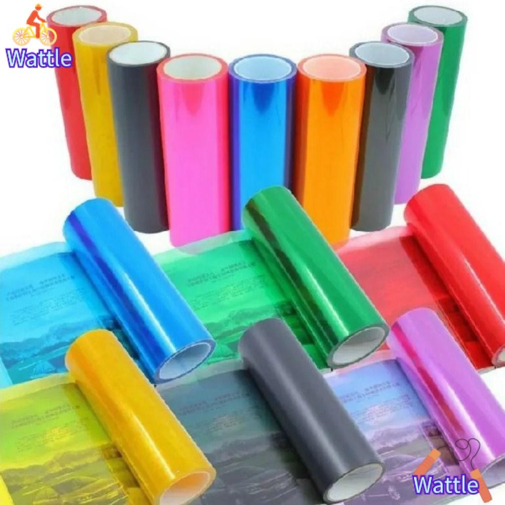 Wattle สติ๊กเกอร์ไฟตัดหมอก, ฟิล์มโคมไฟไฟหน้ารถ PVC แบบมีกาวในตัว, ฟิล์มไวนิลแฟชั่น สติ๊กเกอร์ติดรถมอเตอร์ไซค์