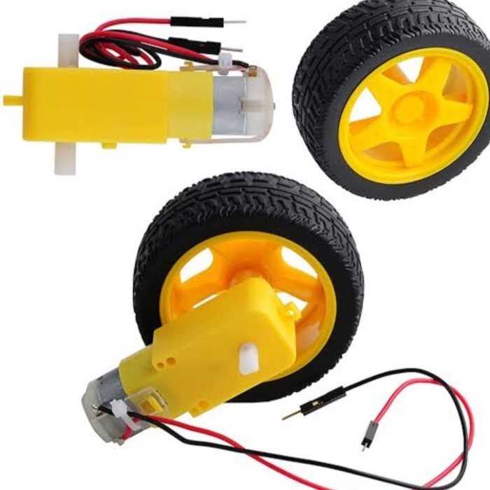 DP99 ALREADY SOLDER dc เกียร์มอเตอร์ + ยาง 3v 6v arduino_uno nodemcu wemos