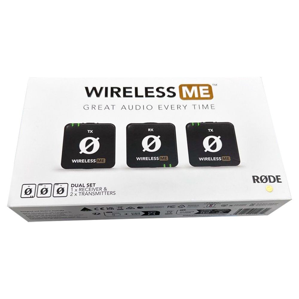 Rode Wireless ME Dual 2.4GHz Compact Wireless Microphone System (Black), WIMEDUAL