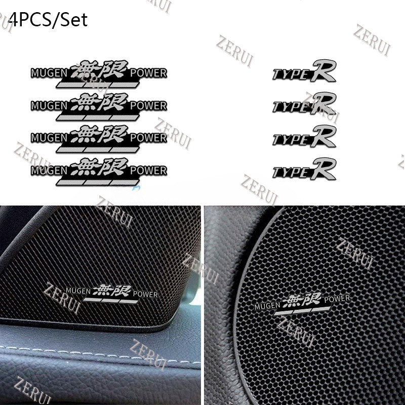 Zr สําหรับ 4 ชิ้น/เซ็ตโลหะผสมภายในรถสติกเกอร์อัตโนมัติ Central Control Emblem Badge Decal สําหรับ Ho