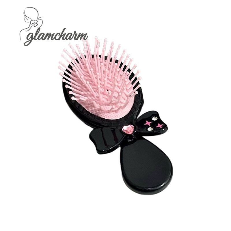 glamcharmY2K Bow Air Cushion Comb น่ารักแบบพกพานวดหวีในครัวเรือน Air Cushion Comb