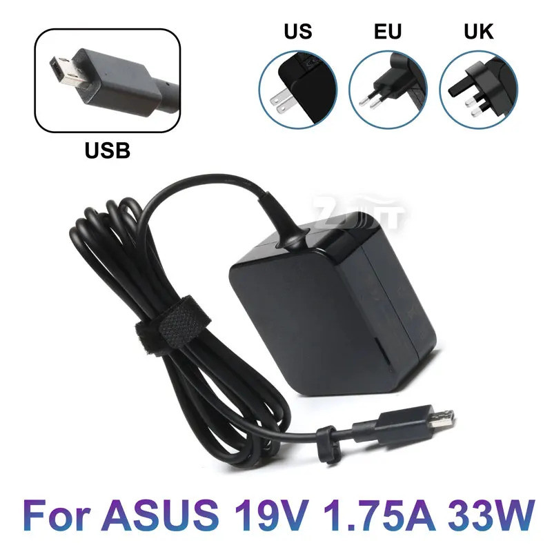 19v 1.75A 33W USB AC Adapter แล็ปท็อปชาร์จสําหรับ ASUS Eeebook X205 X205T X205TA E205SA E202SA E200H