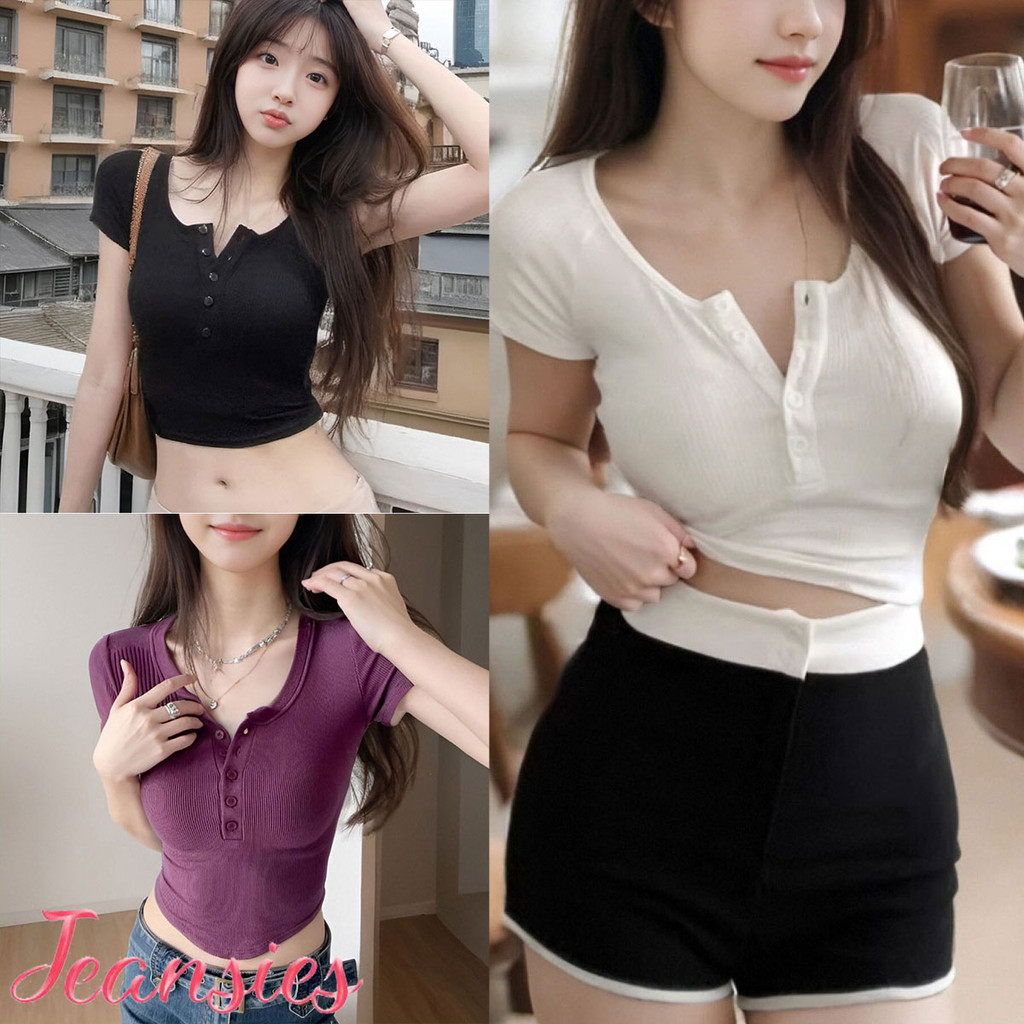 เสื้อเปิดหน้าแบบกระดุม สวยทันสมัย
