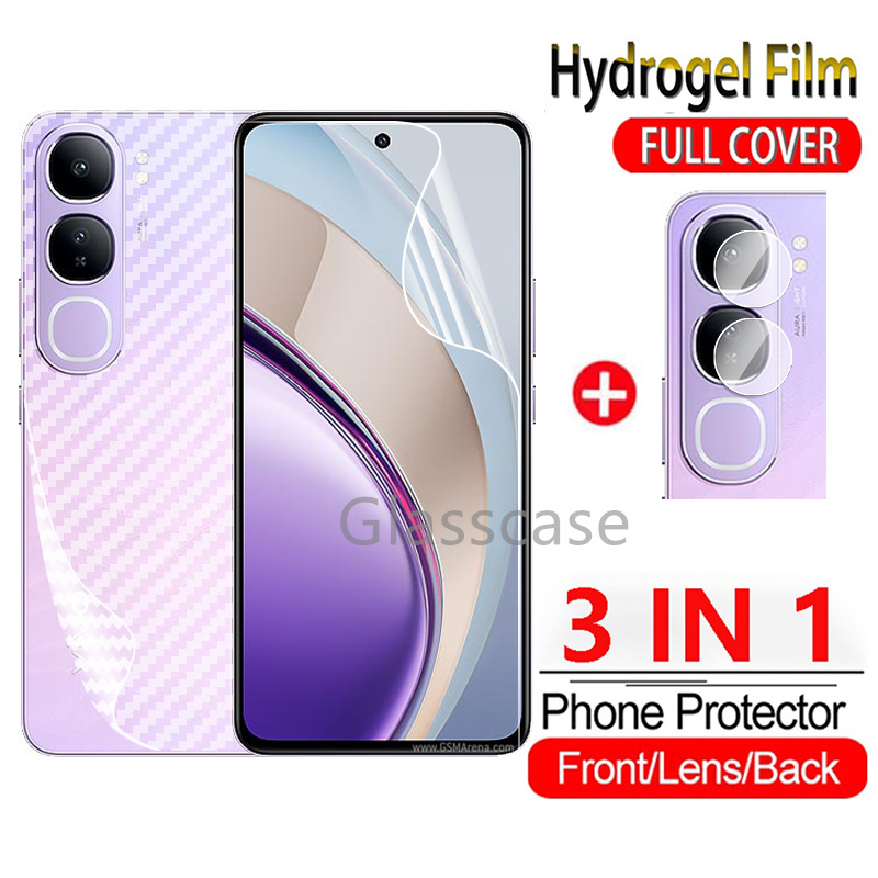 3 In 1 ด้านหน้ากลับฟิล์มไฮโดรเจลนุ่มสําหรับVivo Y200 Y100 Y39 Y29 Y19s Y17s Y 200 Y 100 Y 19s VivoY2