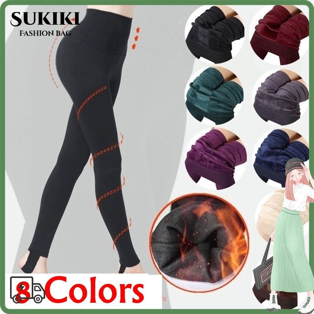 Sukiki Slim Leggings เสื้อผ้าผู้หญิงแฟชั่นกางเกงยืดความร้อนฤดูหนาว